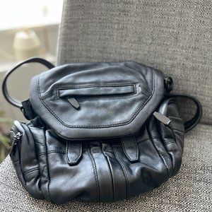 ALEXANDER WANG ALL BLACK MARTI LEATHER BACKPACK